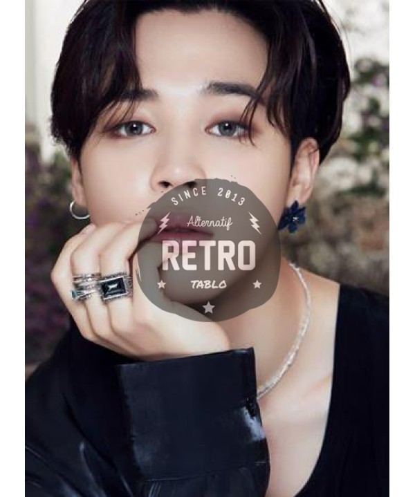 K-Pop Temalı Tablo 68 - Ahşap Retro Tablo